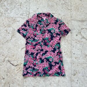 Lilly Pulitzer Button V Neck Cotton Tee